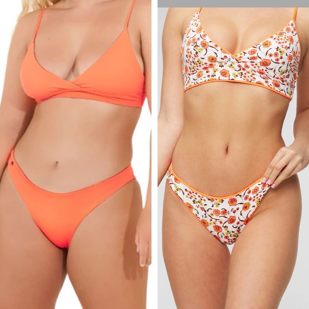Orange Floral Bikini Set